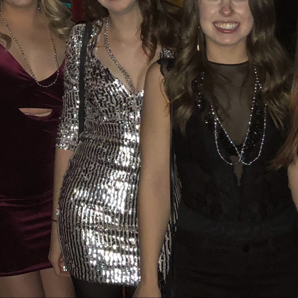 Sequin silver dress!